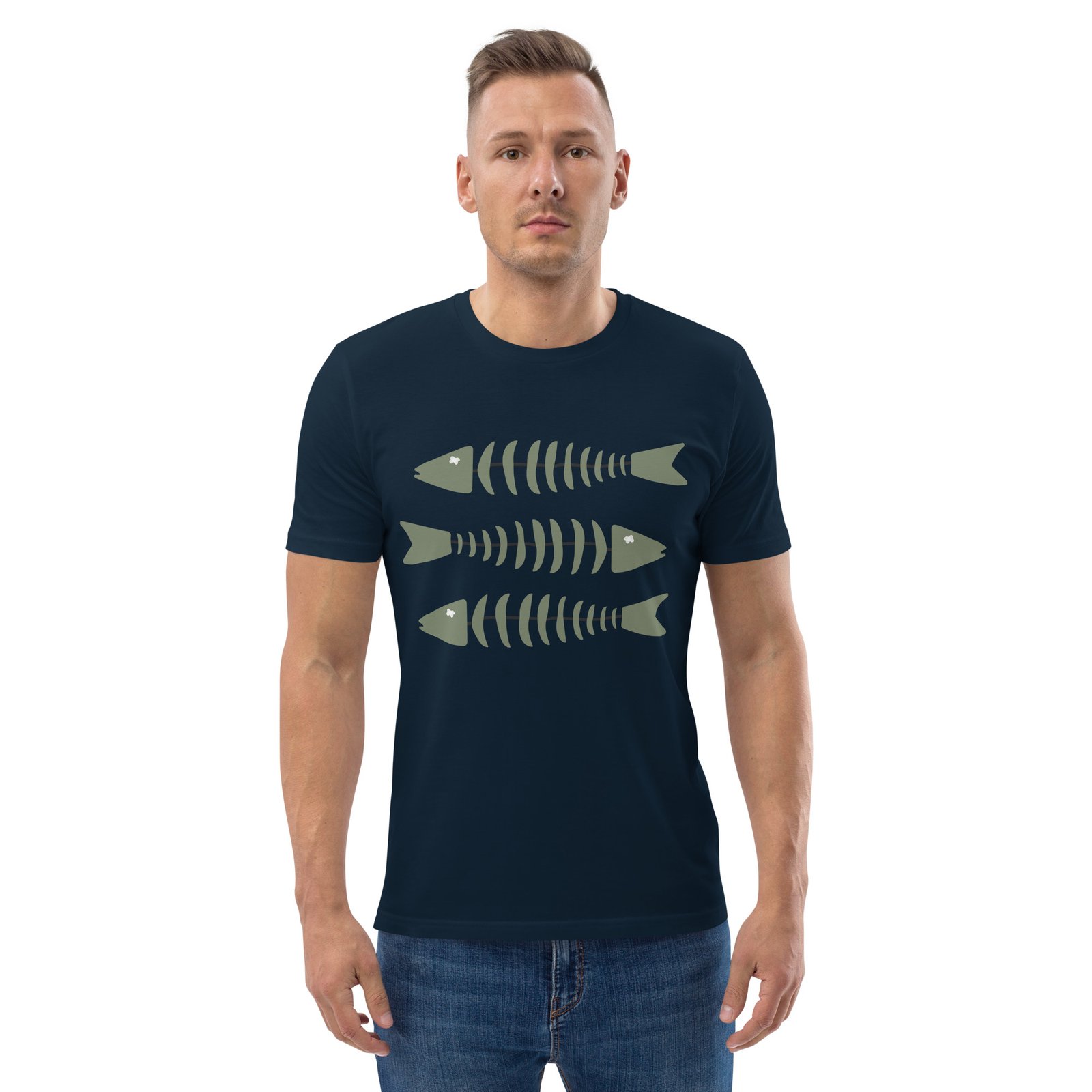 t-shirt coton bio 3 bars marine Olioky t-shirt creator 2.0 3 bars marine Olioky homme jpg