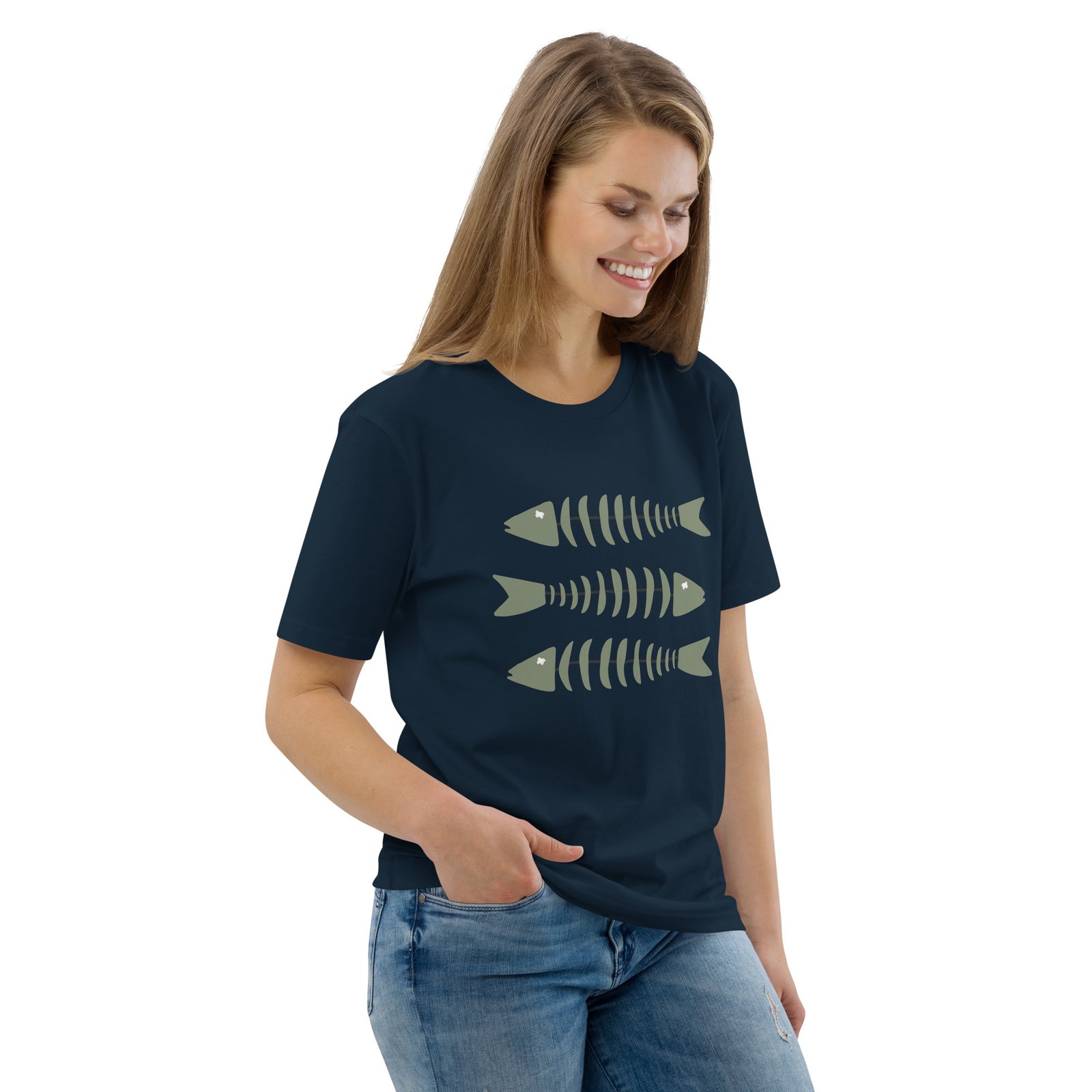 t-shirt coton bio 3 bars marine Olioky t-shirt creator 2.0 3 bars marine Olioky femme jpg